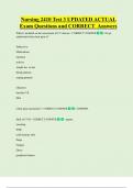 Nursing 2410 Test 3 UPDATED ACTUAL  Exam Questions and CORRECT Answers