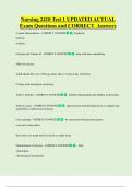 Nursing 2410  Bundled Exam Questions and CORRECT Answers