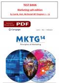 Test Bank for MKTG&comma; 14th Edition Charles W&period; Lamb&comma; Joe F&period; Hair Carl McDaniel -All 1-19 Chapters Covered &comma;Latest Edition