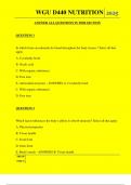  WGU D440 NUTRITION QUESTIONS AND ANSWERS 2025