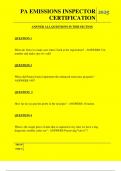  PA EMISSIONS INSPECTOR CERTIFICATION QUESTIONS AND ANSWERS 2025