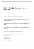 CH 1-4 Test Questions and Answers- HED 224