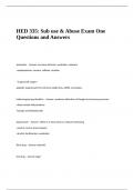 HED 33- Sub use & Abuse Exam One Questions and Answers