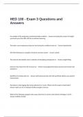 HED 100 - Exam 3 Questions and Answers