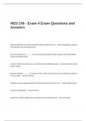 HED 100 - Exam 4 Exam Questions and Answers
