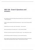 HED 100 - Exam 5 Questions and Answers