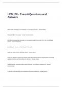 HED 100 - Exam 6 Questions and Answers