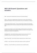 HED 100 Exam-1 Questions and Answers