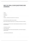 HED 101 FINAL EXAM QUESTIONS AND ANSWERS