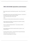 HED 103 EXAM1 Questions and Answers