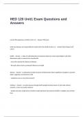 HED 120 Unit1 Exam Questions and Answers