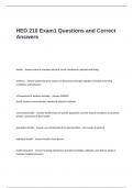 HED 210 Exam1 Questions and Correct Answers
