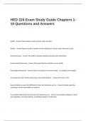 HED 224 Exam Study Guide Chapters 1-10 Questions and Answers