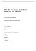 HED 231 Final Exam Study Guide Questions and Answers