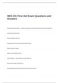 HED 231 First Aid Exam Questions and Answers