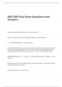HED 290 Final Exam Questions and Answers