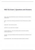 HED 311 Exam 1 Questions and Answers
