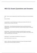 HED 311 Exam1 Questions and Answers