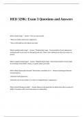 HED 329K- Exam 3 Questions and Answers