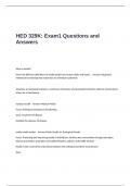 HED 329K- Exam1 Questions and Answers