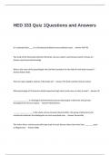 HED 333 Quiz 1Questions and Answers