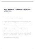 HED 366 FINAL EXAM QUESTIONS AND ANSWERS