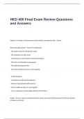 HED 400 Final Exam Review Questions and Answers