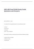 HED 400 Final EXAM Study Guide Questions and Answers