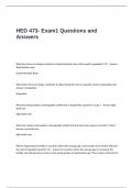 HED 473- Exam1 Questions and Answers