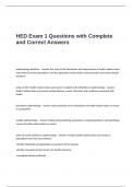 HED Exam 1 Questions with Complete and Correct Answers