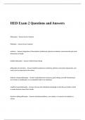 HED Exam 2 Questions and Answers