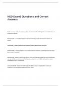 HED Exam1 Questions and Correct Answers