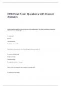 HED Final Exam Questions with Correct Answers