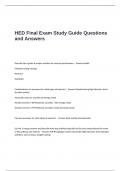 HED Final Exam Study Guide Questions and Answers