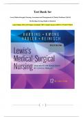 Test Bank for Lewis Medical-Surgical Nursing&colon; Assessment and Management of Clinical Problems 12th Ed By Harding&comma; Kwong&comma; Hagler & Reinisch Latest Edition 2025&vert;&vert; All Chapters Included&vert;&vert; 100&percnt; Verified Answers&vert; ISBN-13 978-0323789615
