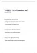 TCM 226- Exam 2 Questions and Answers