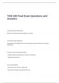 TCM 226 Final Exam Questions and Answers