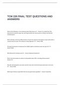 TCM 226 FINAL TEST QUESTIONS AND ANSWERS