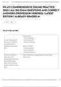 PN ATI COMPREHENSIVE ONLINE PRACTICE 2025 &vert; ALL 150 EXAM QUESTIONS AND CORRECT ANSWERS &lpar;PROFESSOR VERIFIED&rpar; &vert; LATEST EDITION &vert; ALREADY GRADED A&plus;