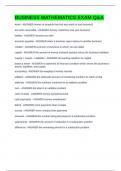 BUSINESS MATHEMATICS EXAM Q&A