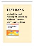 TEST BANK FOR MEDICAL-SURGICAL NURSING 7TH EDITION BY ADRIANNE LINTON & MARY ANN MATTESON LINTON&colon; MEDICAL-SURGICAL NURSING&comma; 7TH EDITION&vert;&vert;&vert;2025