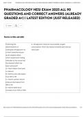 PHARMACOLOGY HESI EXAM 2025 ALL 90 QUESTIONS AND CORRECT ANSWERS &lpar;ALREADY GRADED A&plus;&rpar; &vert; LATEST EDITION &lpar;JUST RELEASED&rpar;