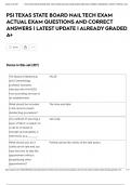 PSI TEXAS STATE BOARD NAIL TECH EXAM ACTUAL EXAM QUESTIONS AND CORRECT ANSWERS &vert; LATEST UPDATE &vert; ALREADY GRADED A&plus;