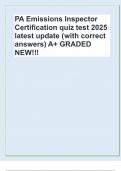 PA Emissions Inspector Certification quiz test 2025 latest update &lpar;with correct answers&rpar; A&plus; GRADED NEW&excl;&excl;&excl;
