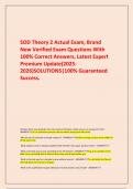      SOD Theory 2 Actual Exam&comma; Brand New Verified Exam Questions With 100&percnt; Correct Answers&comma; Latest Expert Premium Update&lpar;2025-2026&rpar;SOLUTIONS&vert;100&percnt; Guaranteed Success&period;