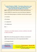 Family Medicine PAEA - Psychiatry Questions and  Correct Detailed Answers &lpar;Verified Answers&rpar;  &vert;&vert;Already Graded A&plus;&vert;&vert;Newest Version