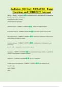 Radiology 101 Test 1 UPDATED Exam  Questions and CORRECT Answers