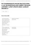 PN COMPREHENSIVE ONLINE PRACTICE FORM A &vert; ALL 150 QUESTIONS AND CORRECT DETAILED ANSWERS &vert; LATEST UPDATE &lpar;2025&rpar; &vert; ALREADY GRADED A&plus;