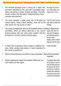 Med Surg Nursing Exam Test Questions with 100&percnt; Verified Answers