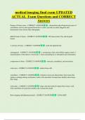 medical imaging final exam UPDATED ACTUAL Exam Questions and CORRECT  Answers